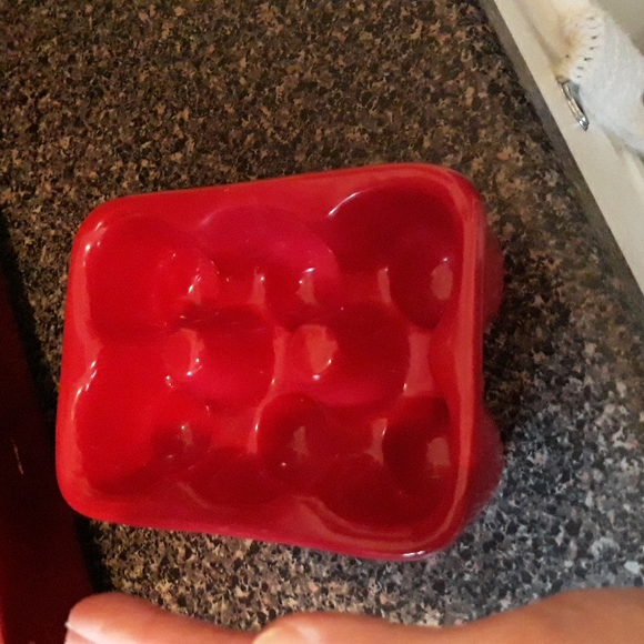 Red Pottery Egg Holder, Frig or Counter - Picture 3 of 3